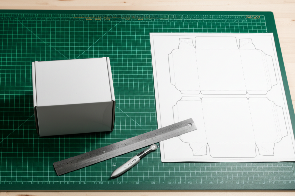精裝盒打樣工作站:裁切墊、刀具與白樣原型
