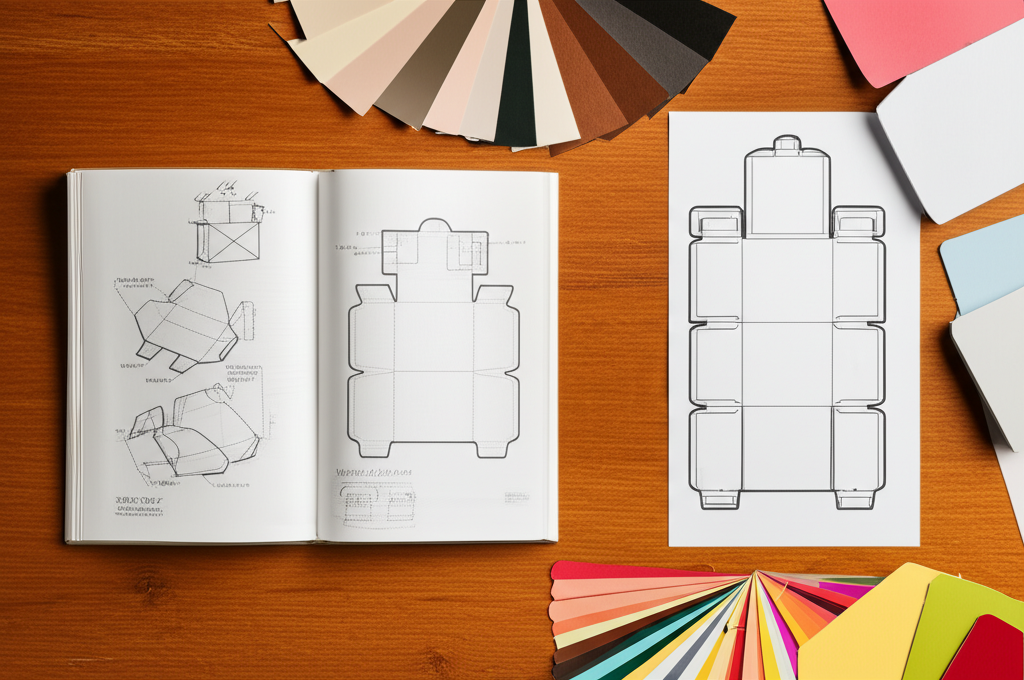 精裝盒知識庫主視覺:盒型樣品、灰板與設計筆記