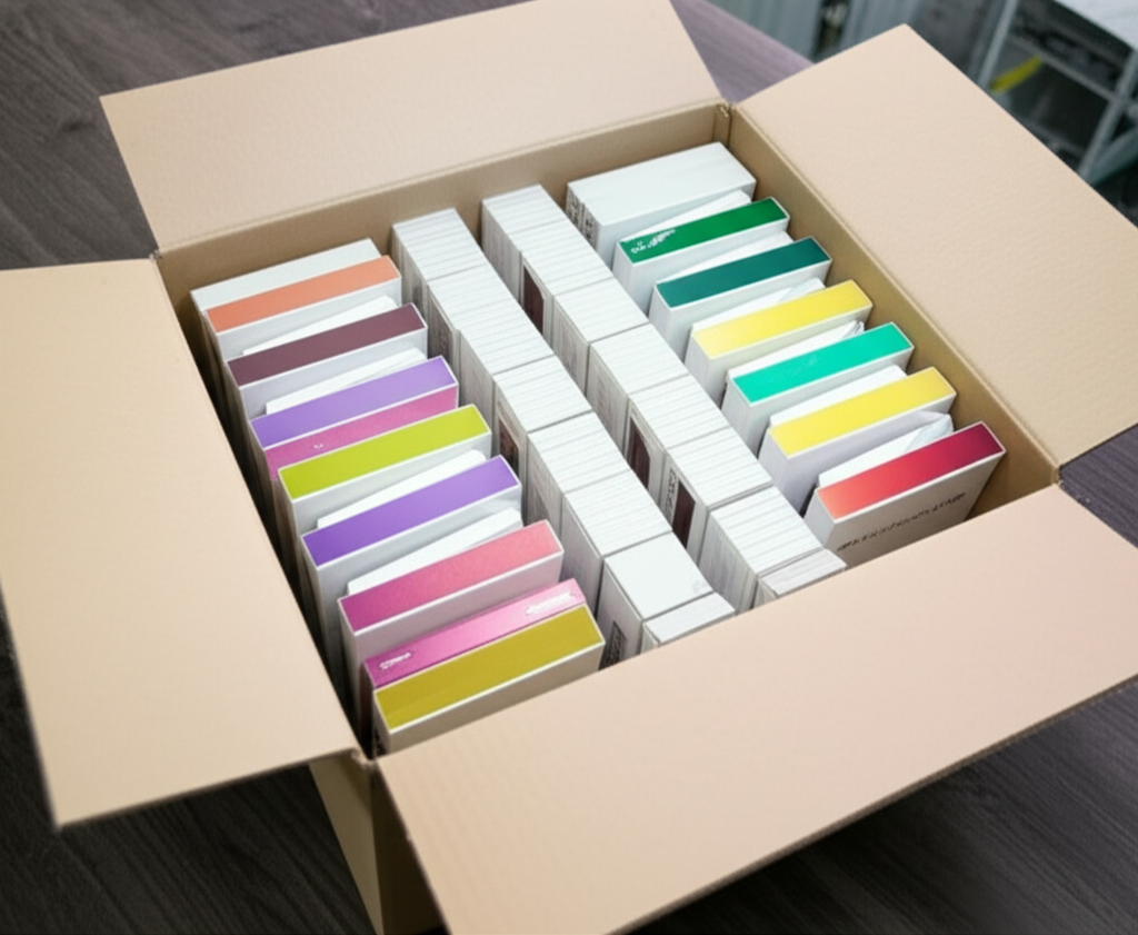 完成品精裝盒整齊包裝準備出貨