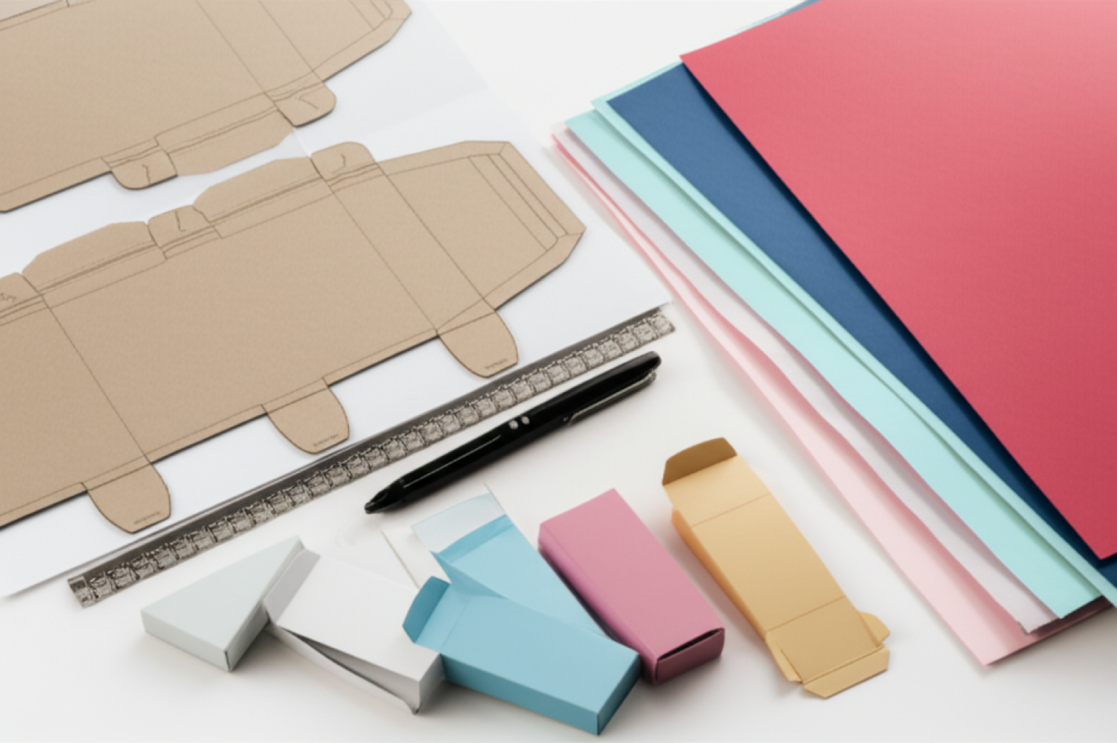 精裝盒包裝規劃素材:灰板、紙樣、打樣與成品禮盒